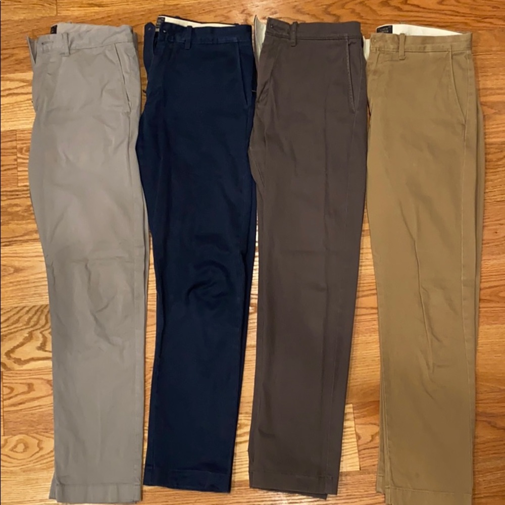 J. Crew set of 4 pairs pants. 30x30 484 slim fit.